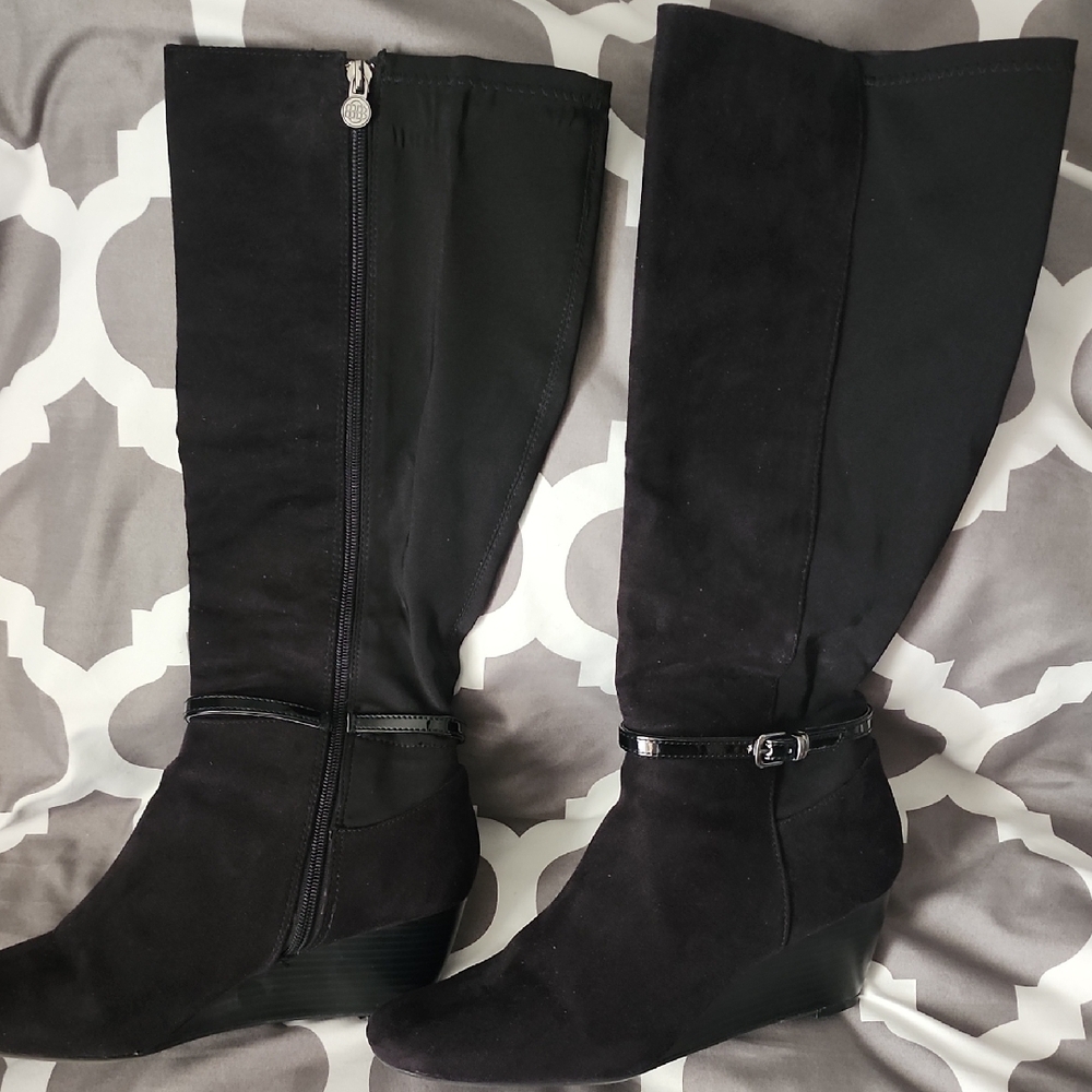 Women's Black Wedge Boots